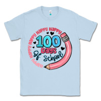 Dusty Blue happy 100 days of school Classic Tee - MaliasSmallBusiness