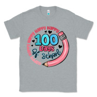 Heather Grey happy 100 days of school Classic Tee - MaliasSmallBusiness