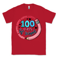 Red happy 100 days of school Classic Tee - MaliasSmallBusiness