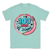 Seafoam happy 100 days of school Classic Tee - MaliasSmallBusiness