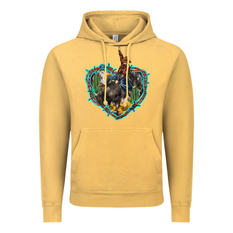 Western Heart Bullfighter  Cactus Sunflower Aztek Pattern Vintage Hoodie by BarkalooDesign | Teevron