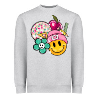 Heather Grey smiley face and school elementary Heavyweight Sweatshirt - MaliasSmallBusiness