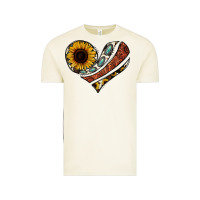Western Sunflower Cowhide  Heart Vintage Tee | Teevron