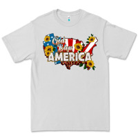 Dove Grey god bless america Premium Tee - HRA Design Shop