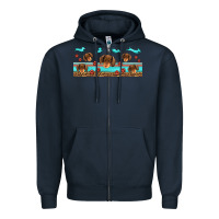 Navy dachshund wiener dog Zipper Hoodie - Jasminsmagicworld