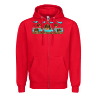 Red dachshund wiener dog Zipper Hoodie - Jasminsmagicworld