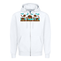 White dachshund wiener dog Zipper Hoodie - Jasminsmagicworld