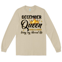 Mushroom december queen faith and favor living my blessed l Long Sleeve Tee - MaliasSmallBusiness
