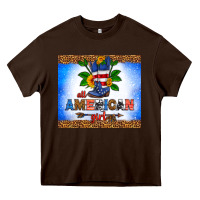 Chocolate Brown all American girl Heavy Core Tee - HRA Design Shop