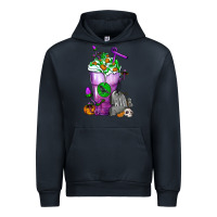 Navy Halloween Cold Drink Frappe With Tombstone Urban Hoodie - FaDigitalArtStudio