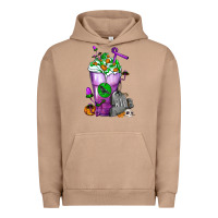 Pigment Burro Halloween Cold Drink Frappe With Tombstone Urban Hoodie - FaDigitalArtStudio
