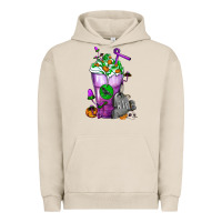 Pigment French Oak Halloween Cold Drink Frappe With Tombstone Urban Hoodie - FaDigitalArtStudio