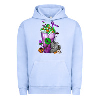 Pigment Grape Ice Halloween Cold Drink Frappe With Tombstone Urban Hoodie - FaDigitalArtStudio