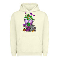 Pigment Pistachio Halloween Cold Drink Frappe With Tombstone Urban Hoodie - FaDigitalArtStudio