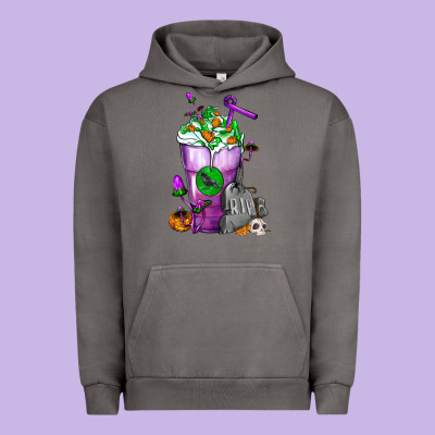 Halloween Cold Drink Frappe With Tombstone Urban Hoodie Designed By Fadigitalartstudio