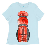 Baby Blue red leg guard fa element Ladies Tee - FaDigitalArtStudio