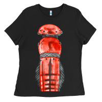 Black red leg guard fa element Ladies Tee - FaDigitalArtStudio