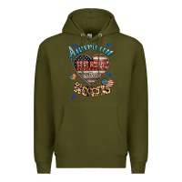 Army Green American heart southern soul Premium Hoodie - HowdyJamesFarm