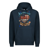 Navy American heart southern soul Premium Hoodie - HowdyJamesFarm