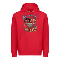 Red American heart southern soul Premium Hoodie - HowdyJamesFarm