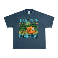 Midnight Navy life is better by the camp fire Urban Heavy Tee - MaliasSmallBusiness