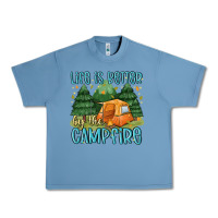 Pebble Blue life is better by the camp fire Urban Heavy Tee - MaliasSmallBusiness