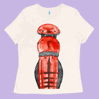 Red Leg Guard Fa Element Ladies Tee Designed By Fadigitalartstudio