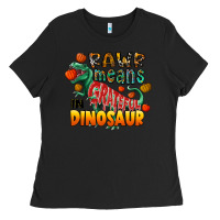 Black rawr means grateful in dinosaur Ladies Tee - CowhideDigitalArt