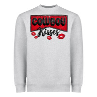 Heather Grey cowboy kisses Heavyweight Sweatshirt - MaliasSmallBusiness