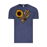 Vintage Denim western sunflower leopard cowhide heart Vintage Tee - Jasminsmagicworld