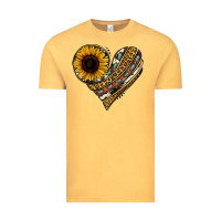 Vintage Mustard western sunflower leopard cowhide heart Vintage Tee - Jasminsmagicworld
