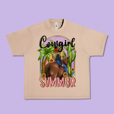 Cowgirl Summer Urban Heavy Tee Designed By Maliassmallbusiness