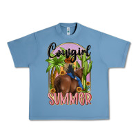 Pebble Blue cowgirl summer Urban Heavy Tee - MaliasSmallBusiness