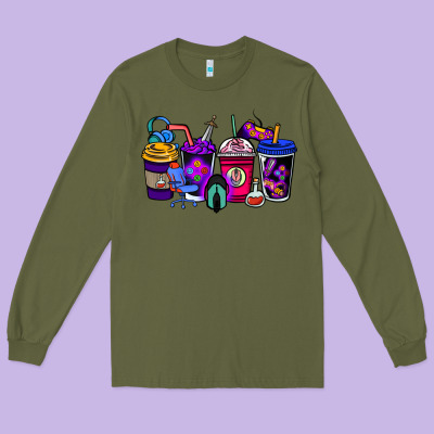 Gaming Coffee Cups Long Sleeve Tee Designed By Nancycooperartshop