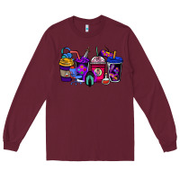 Burgundy gaming coffee cups Long Sleeve Tee - NancyCooperArtShop