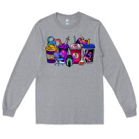 Heather Grey gaming coffee cups Long Sleeve Tee - NancyCooperArtShop