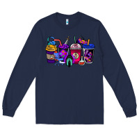 Navy gaming coffee cups Long Sleeve Tee - NancyCooperArtShop