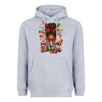 Santas Favorite Hair Stylist Afro Messy Bun Heavyweight Hoodie | Teevron