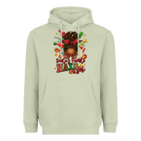 Matcha santas favorite hair stylist afro messy bun Heavyweight Hoodie - texasbilliewilder