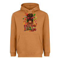 Meerkat santas favorite hair stylist afro messy bun Heavyweight Hoodie - texasbilliewilder
