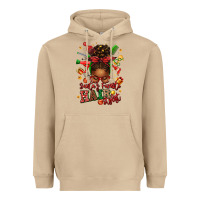 Mushroom santas favorite hair stylist afro messy bun Heavyweight Hoodie - texasbilliewilder