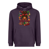 Plum santas favorite hair stylist afro messy bun Heavyweight Hoodie - texasbilliewilder