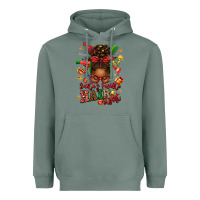 Sage santas favorite hair stylist afro messy bun Heavyweight Hoodie - texasbilliewilder