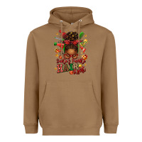 Toasted Coconut santas favorite hair stylist afro messy bun Heavyweight Hoodie - texasbilliewilder