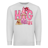 Dove Grey hug me with gnome hjf Premium Sweatshirt - HowdyJamesFarm
