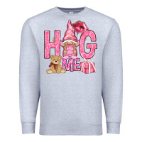 Heather Grey hug me with gnome hjf Premium Sweatshirt - HowdyJamesFarm