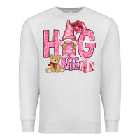 Oatmeal Heather hug me with gnome hjf Premium Sweatshirt - HowdyJamesFarm