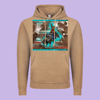 Western Rodeo Bullfighter Serape Leopards Turquoise's Gliterrs Vintage Hoodie Designed By Barkaloodesign