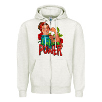 Oatmeal Heather latina power strong woman Zipper Hoodie - Jasminsmagicworld