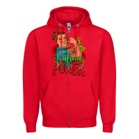 Red latina power strong woman Zipper Hoodie - Jasminsmagicworld
